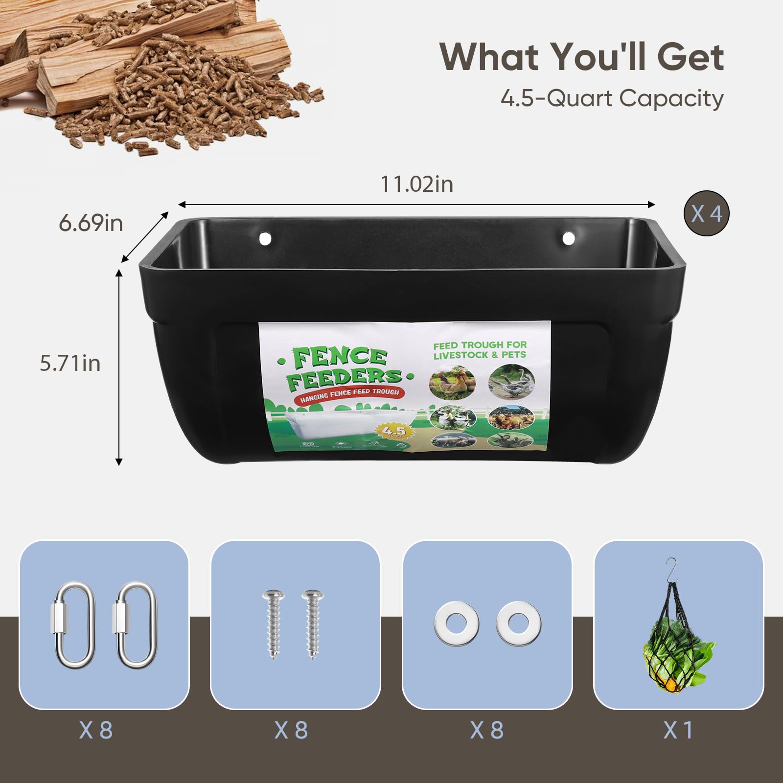 Chewoof feeder placed in coop lifestyle scene showing tidy enclosure and healthier feeding benefit