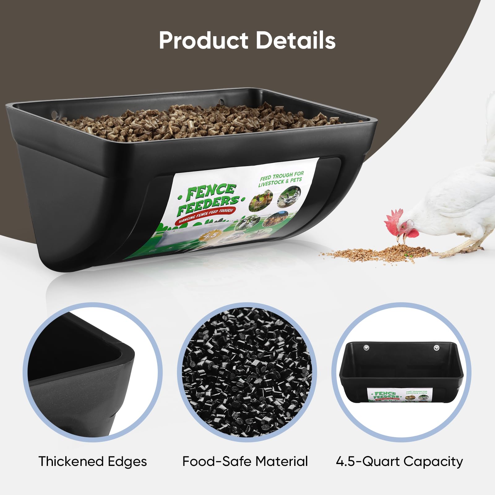 Chewoof feeder secured with screws to a coop wall showing stable mounting benefit