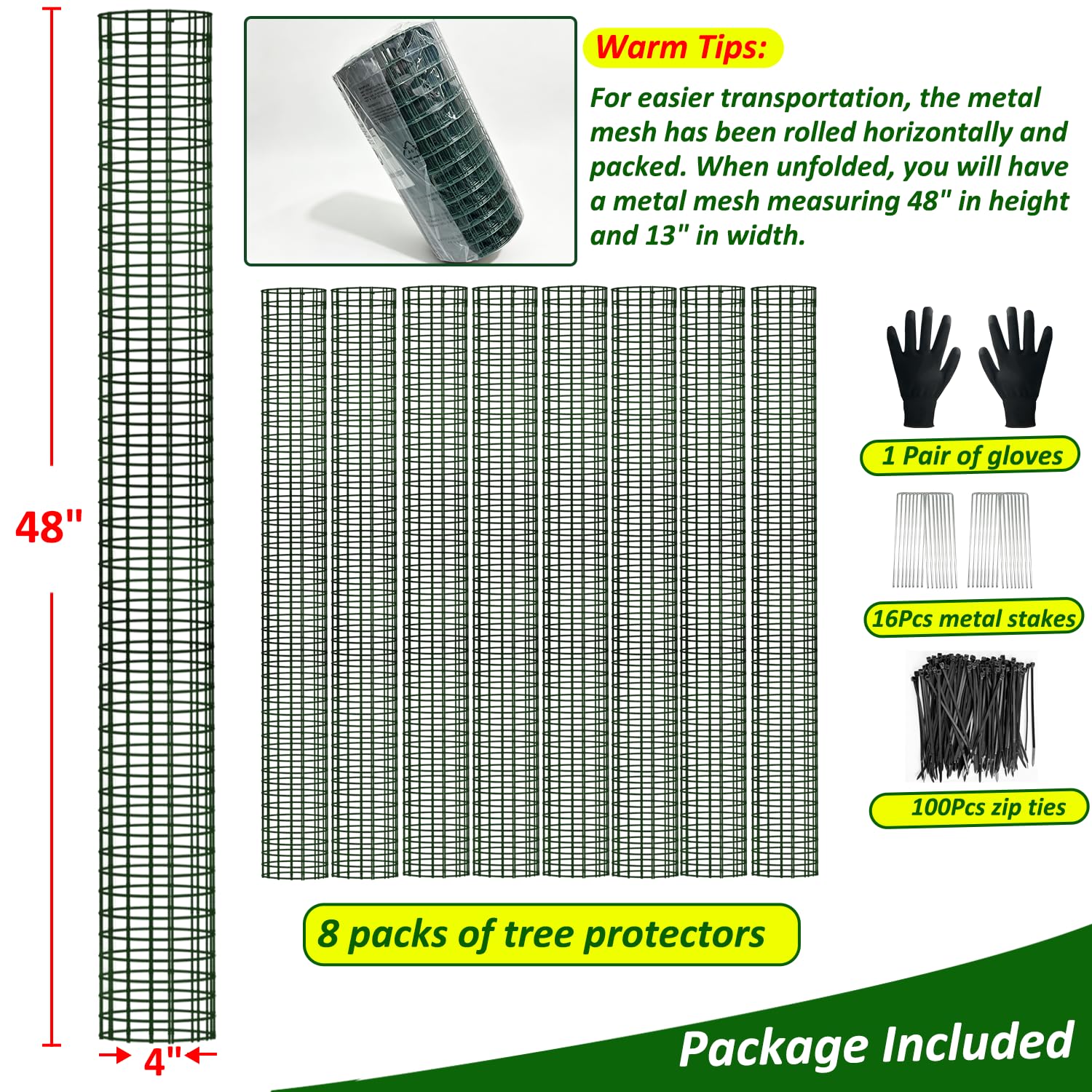 chicarry zip ties and metal stakes laid out highlighting easy installation and secure anchoring