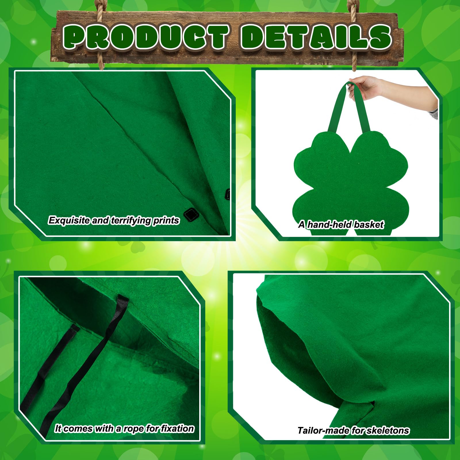 Chicingyou shamrock hat detail with tie rope for secure placement