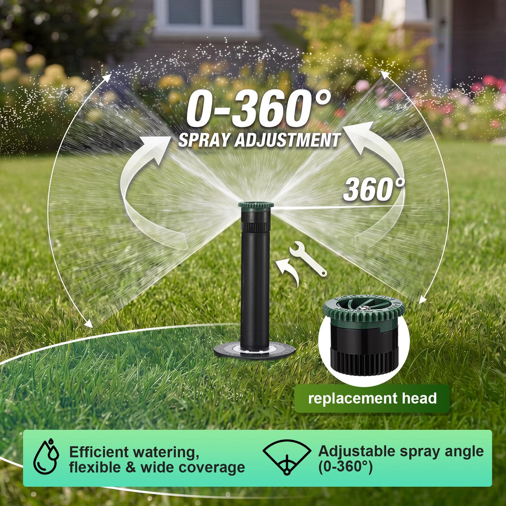 Chicmount extended sprinkler spraying to illustrate coverage reach