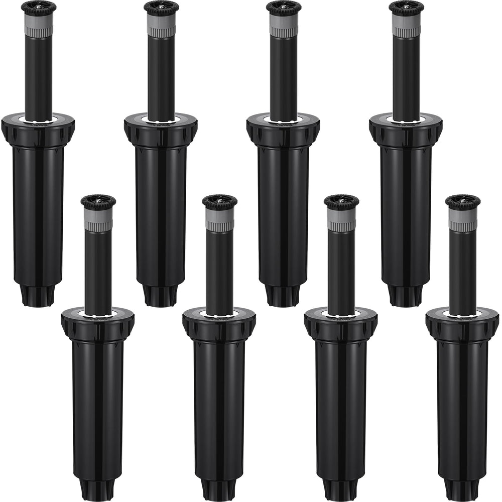 Chicmount front view of eight boxed 4-inch pop-up sprinkler heads showing kit convenience
