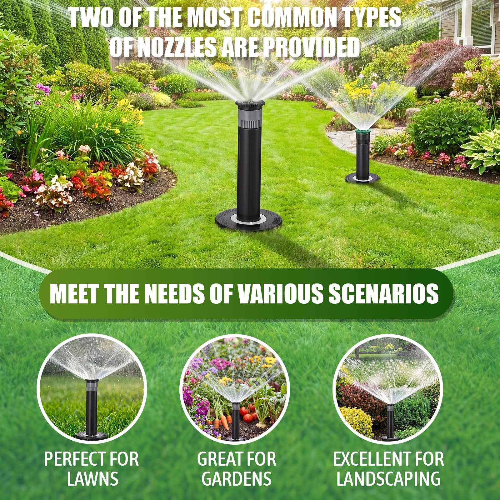 Chicmount installed at lawn edge demonstrating precise watering