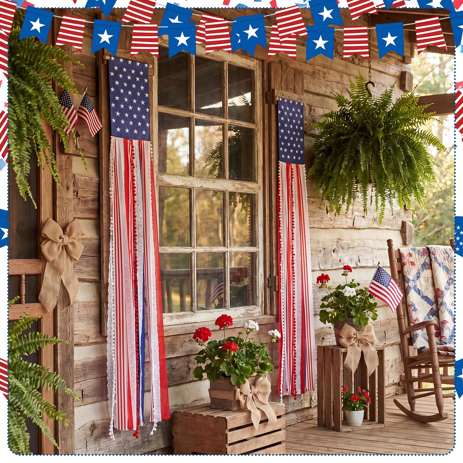 Chicplaid blue star field detail highlighting classic flag-inspired design