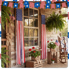 Chicplaid blue star field detail highlighting classic flag-inspired design