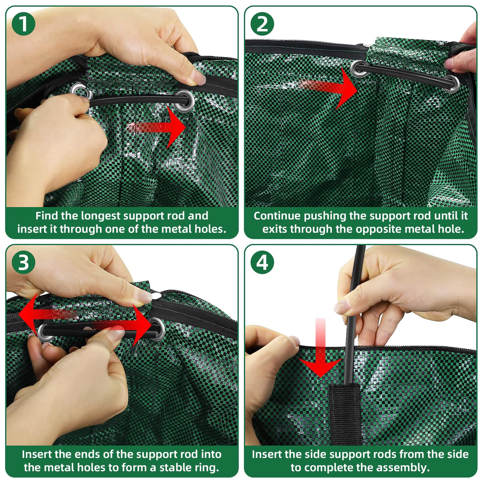 ChicRange filled bag next to bin illustrating large 72 gallon capacity