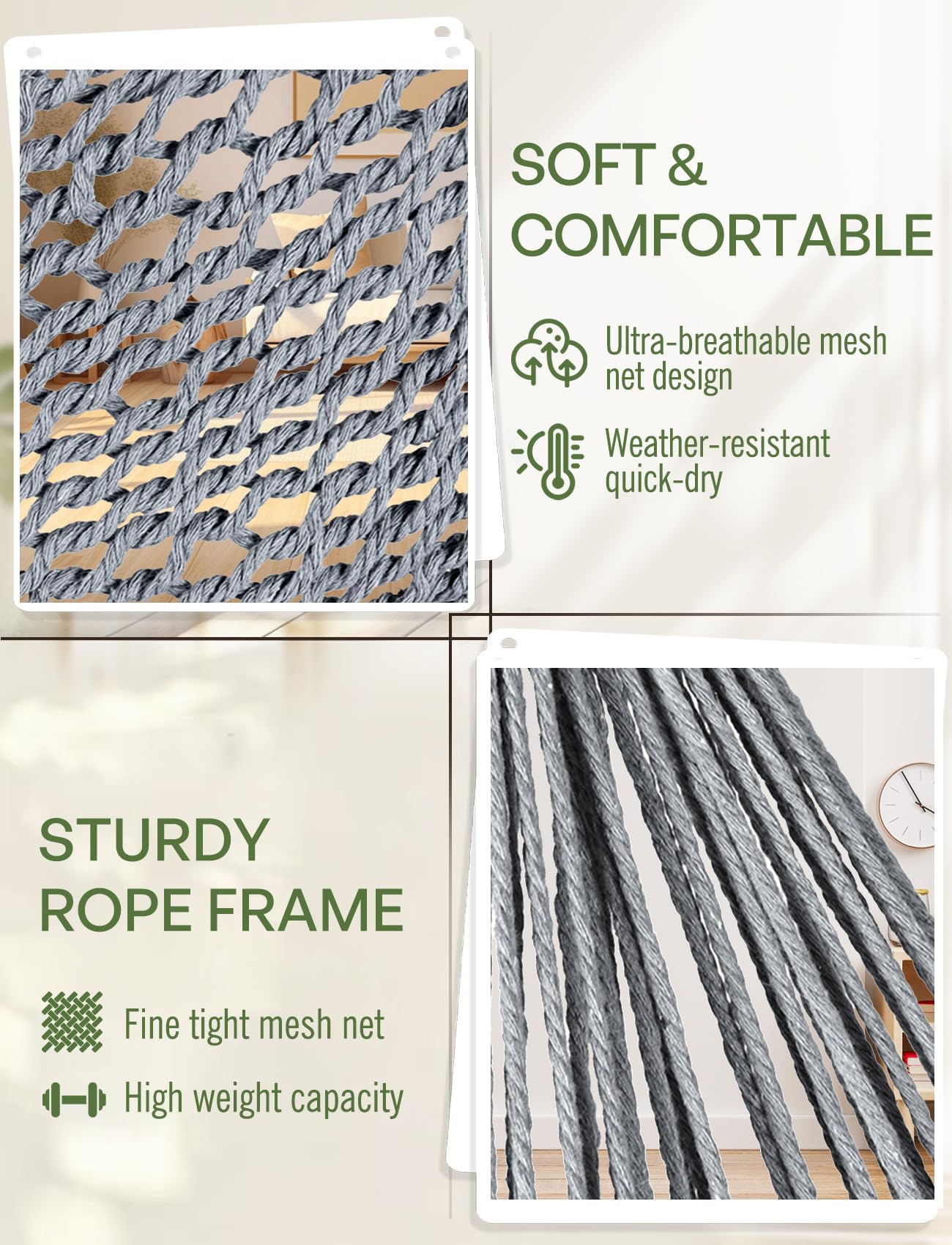 Chihee footrest and rope stitching close-up showing built-in stretch comfort and durable construction