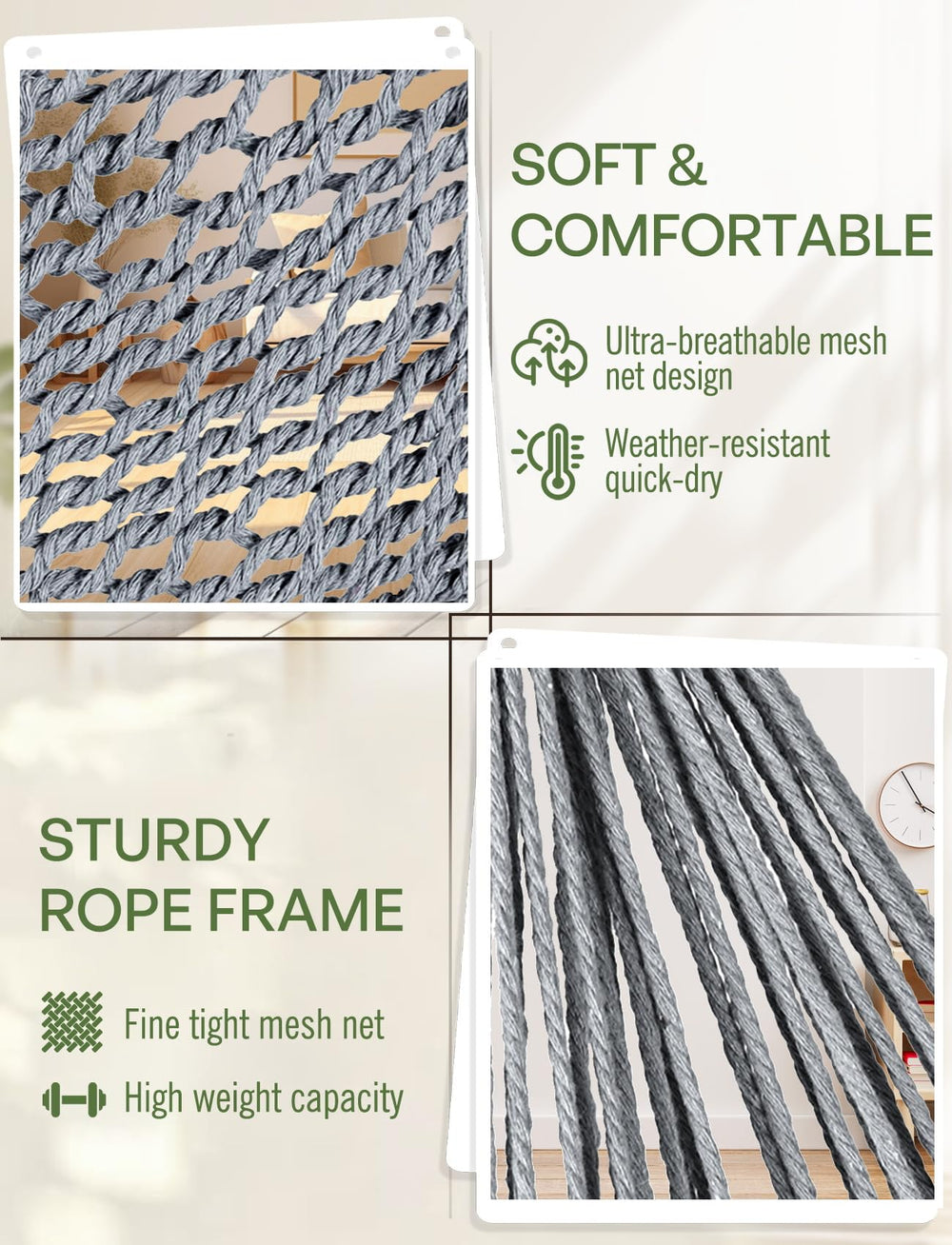 Chihee footrest and rope stitching close-up showing built-in stretch comfort and durable construction