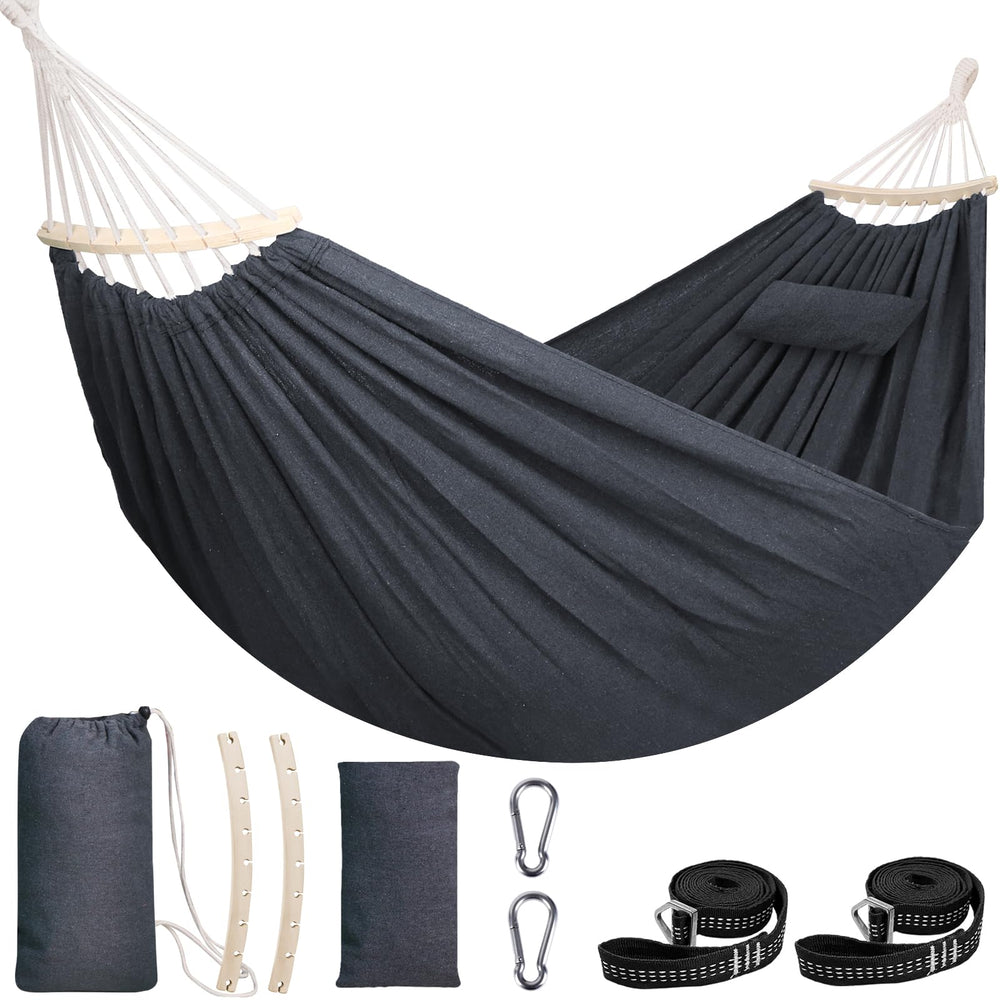 Chihee hammock front view showing full spreader-bar and open bed for easy lounging
