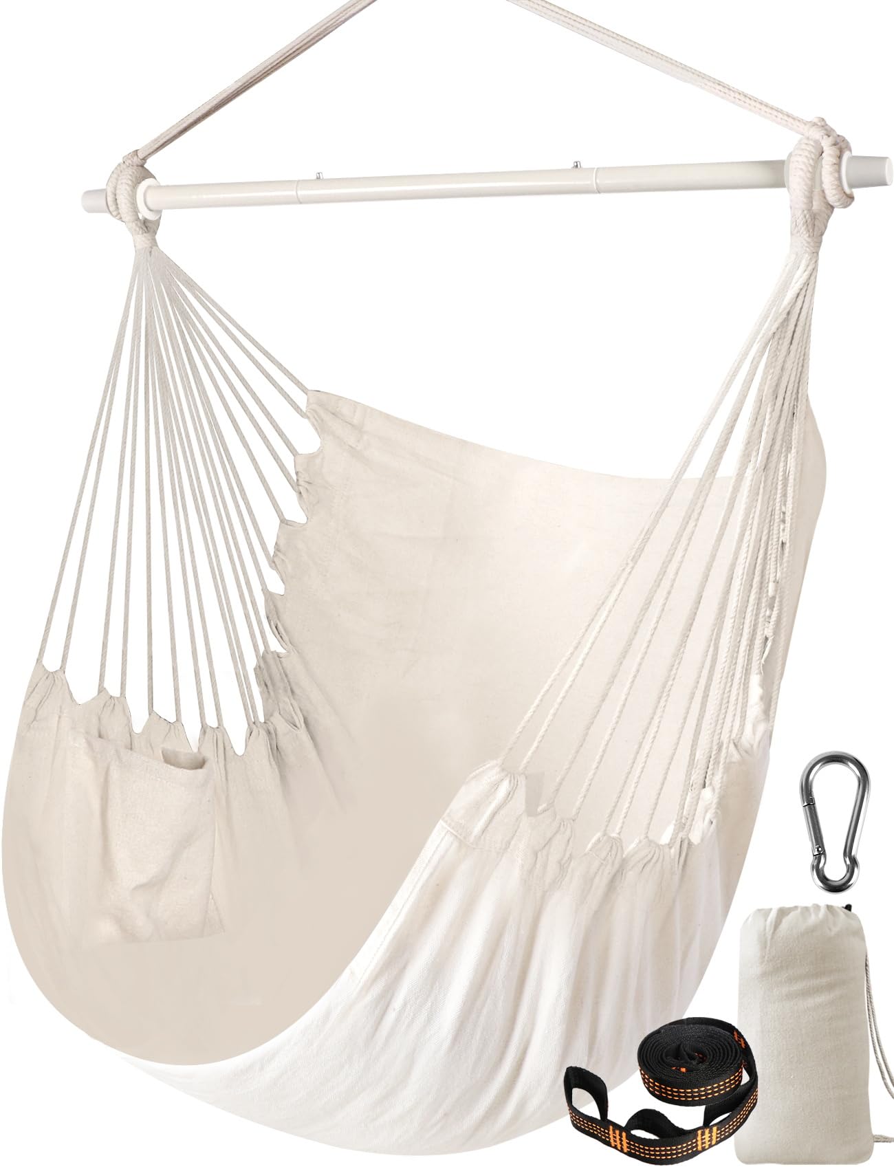 Chihee front view hammock chair showing comfy seat and design benefits