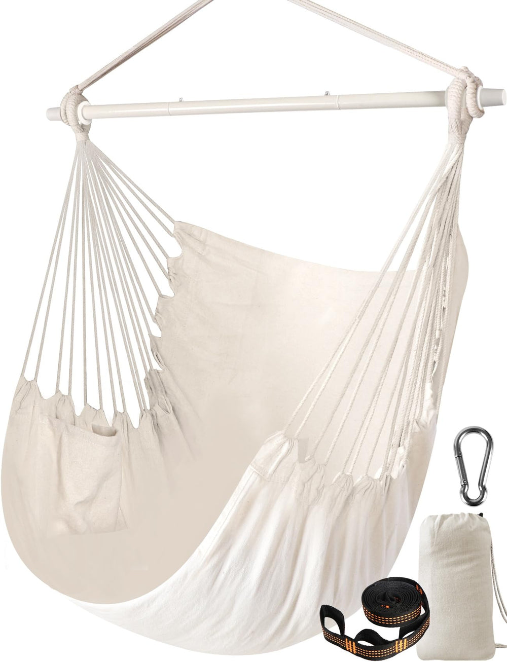 Chihee front view hammock chair showing comfy seat and design benefits