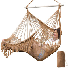 Chihee front view of hammock chair showing roomy open seat and comfort