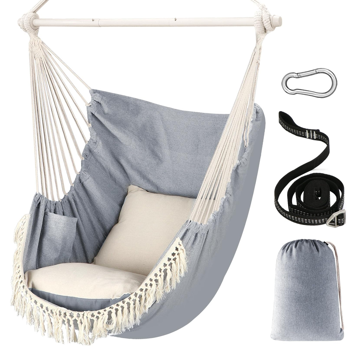 Chihee front view of hammock chair showing comfortable seating and style