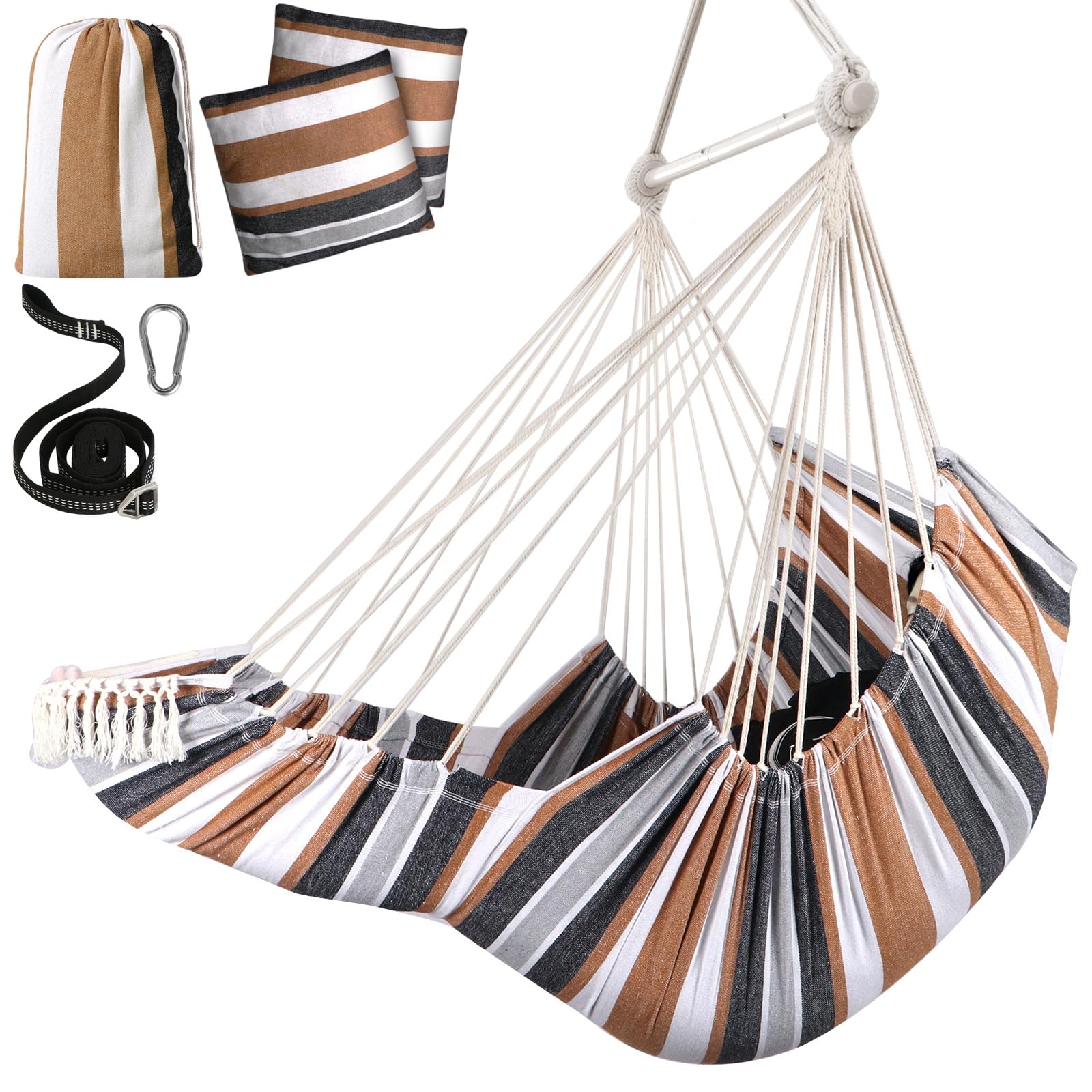 Chihee front view of hammock chair shows sturdy build and comfortable seat