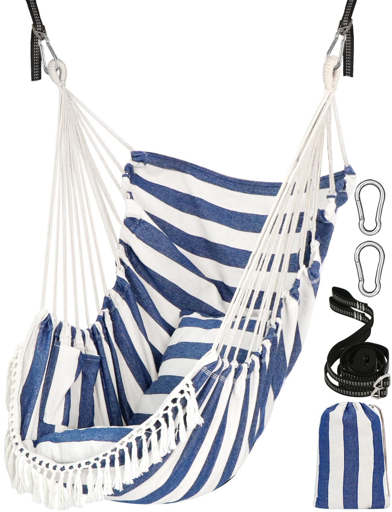 Chihee hammock chair front view showing full seat and frame, comfortable relaxation