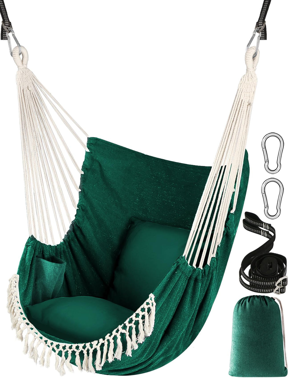Chihee hammock chair front view showing stable seat and stylish fabric for comfortable lounging