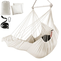 Chihee hammock chair front view showing dual cushions and stable seating comfort