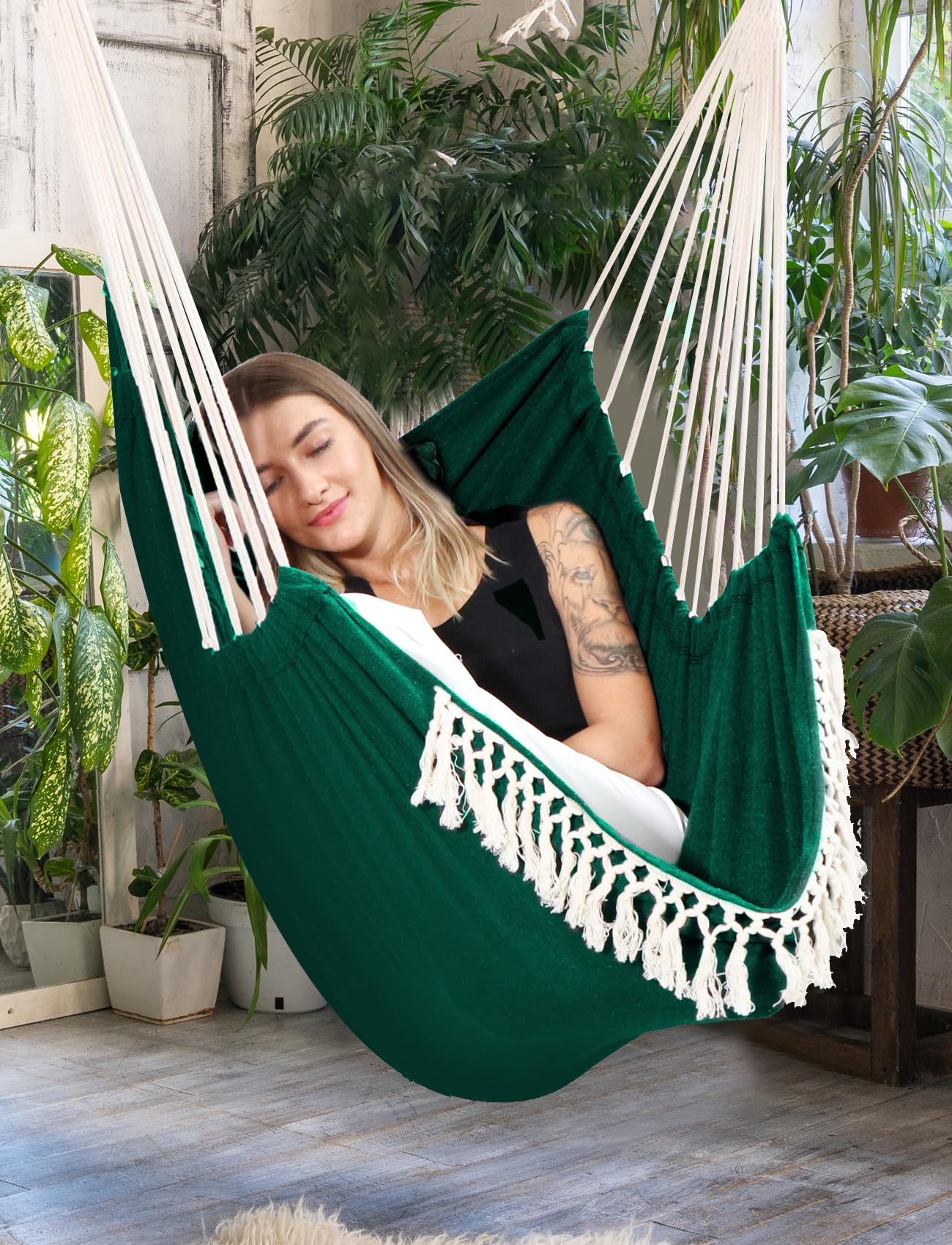 Chihee hammock chair suspension hardware with carabiner showing safe, quick hanging