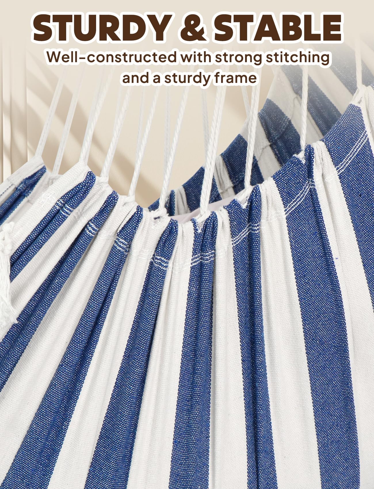 Chihee hammock chair detail of two cushions on fabric seat, added padding comfort