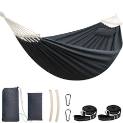 Chihee hammock front view showing full bed and spreader bar for stable lounging