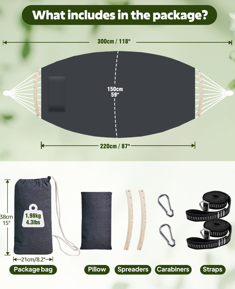 Chihee hammock mounted on a stand in backyard lifestyle showing relaxation benefit