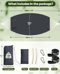 Chihee hammock mounted on a stand in backyard lifestyle showing relaxation benefit