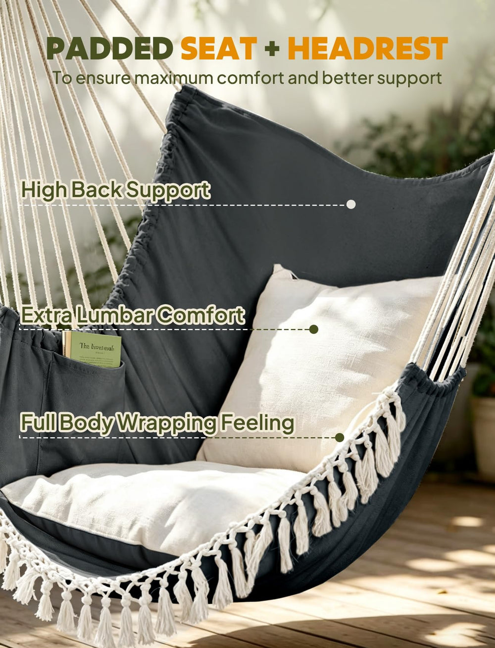 Chihee hanging on a porch illustrating versatile indoor-outdoor use