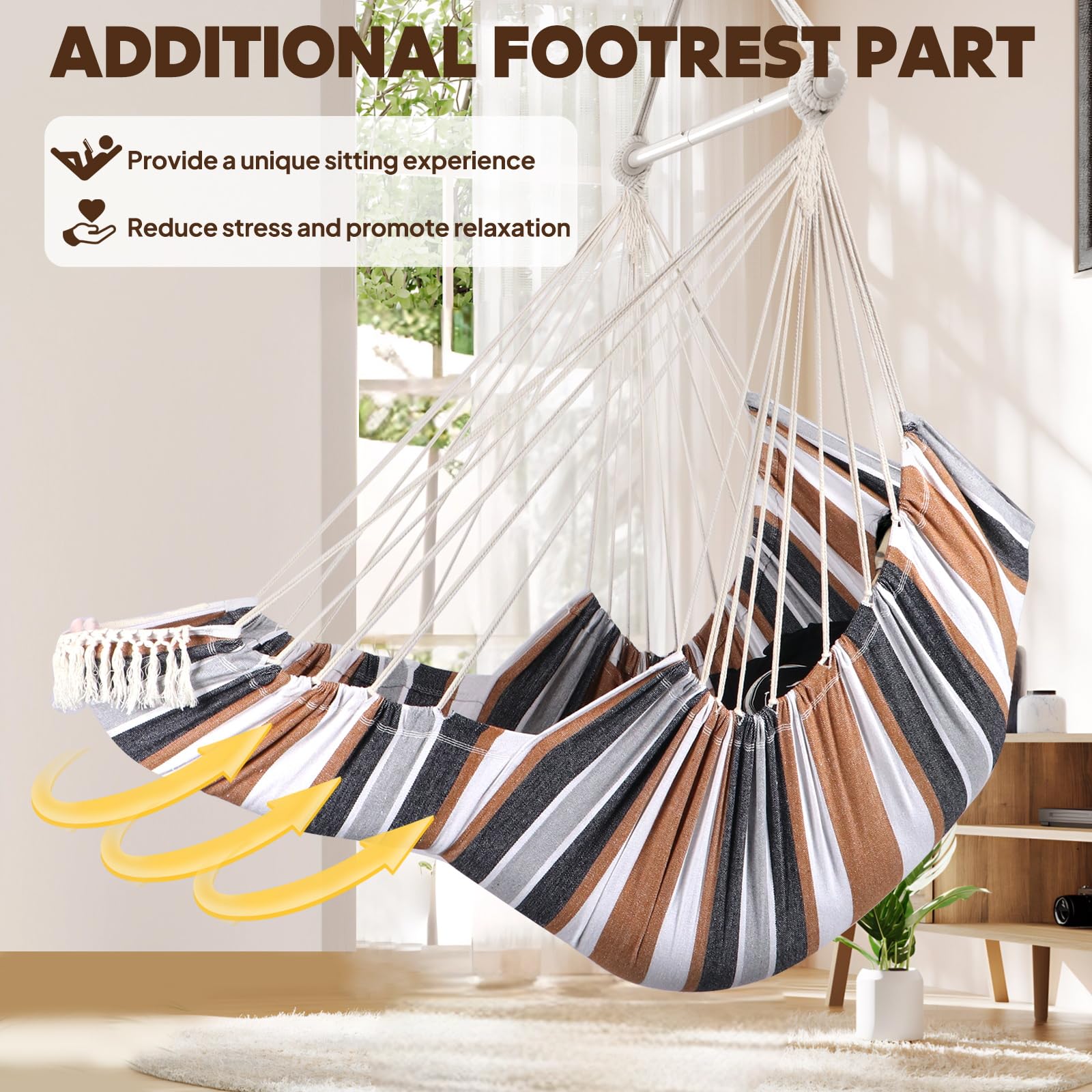 Chihee hammock chair on porch lifestyle shot illustrating cozy outdoor use