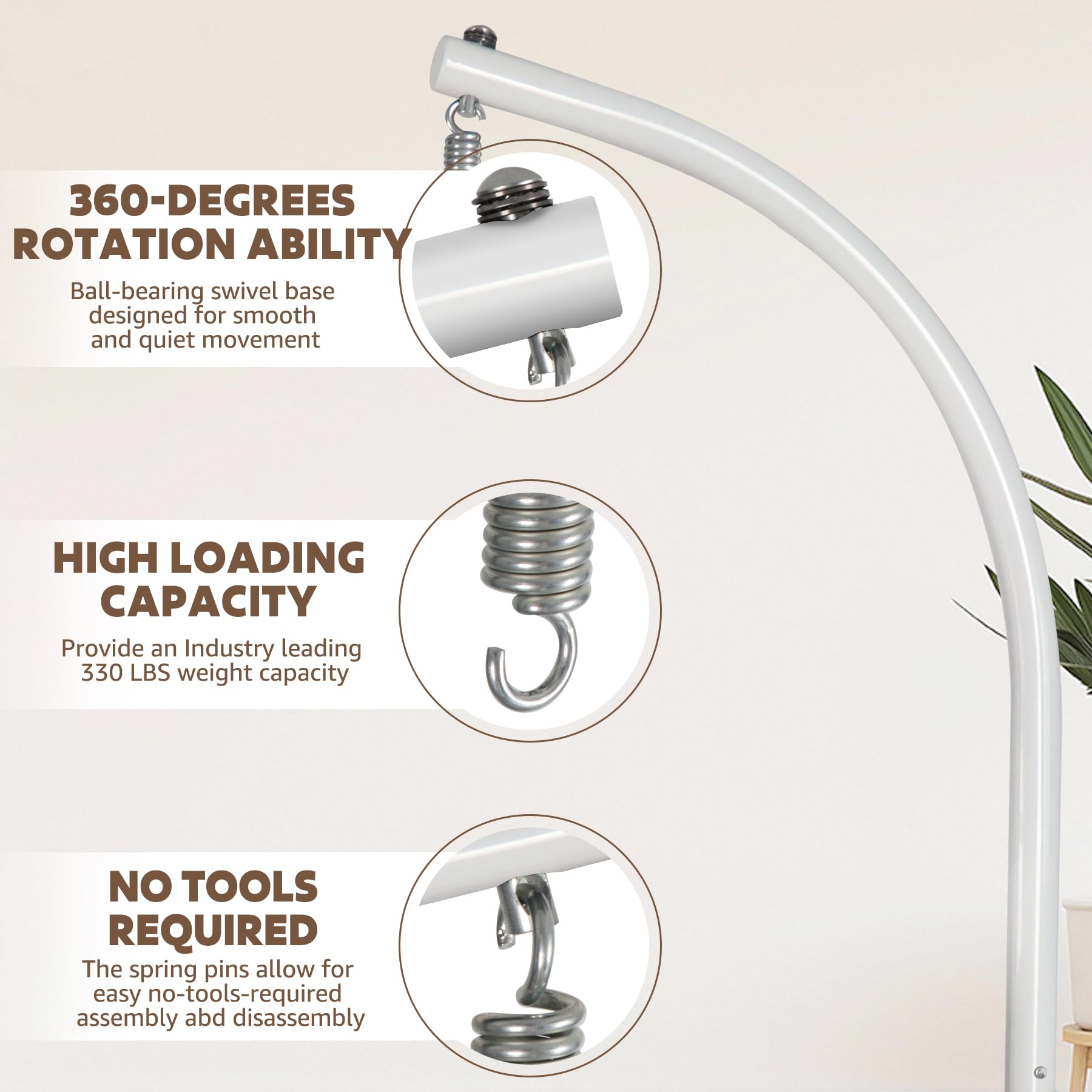 Chihee offset spring hook closeup preventing rubbing and protecting finish