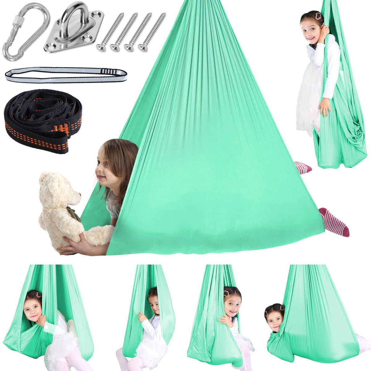 Chihee front view showing full cuddle swing and stable shape for calming play