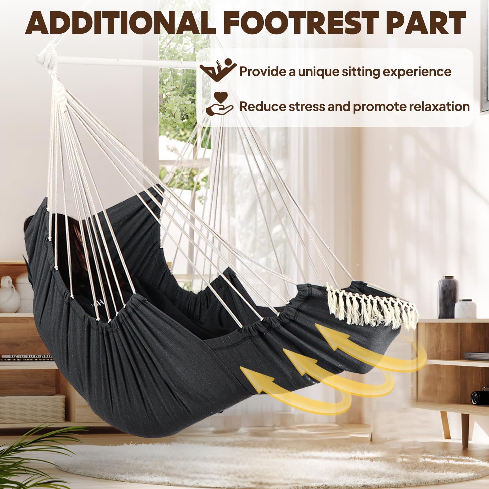 Chihee size comparison with chair stand showing compact footprint and easy portability benefit