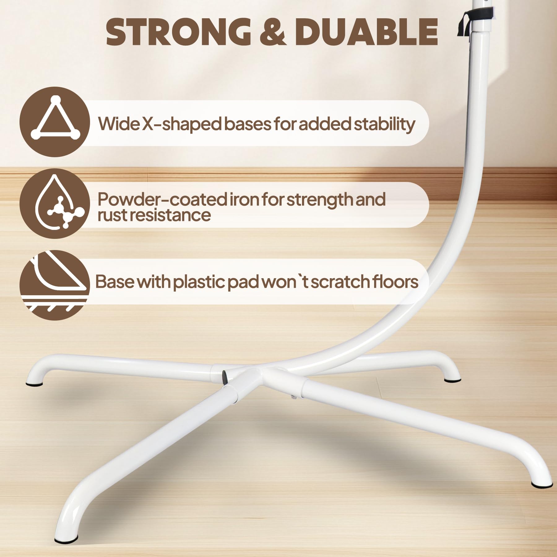 Chihee stand with egg chair on patio illustrating comfortable outdoor use
