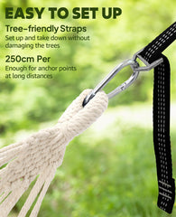 Chihee suspension straps and carabiners setup for adjustable secure attachment