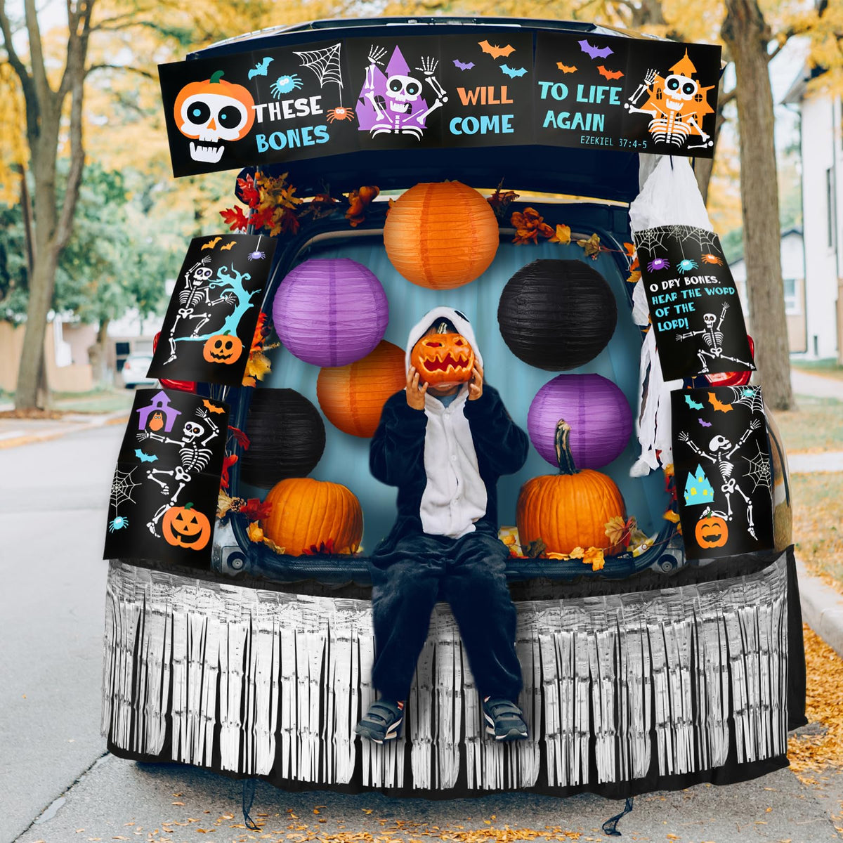 Chiisong front trunk display showing full decorated car and welcoming setup