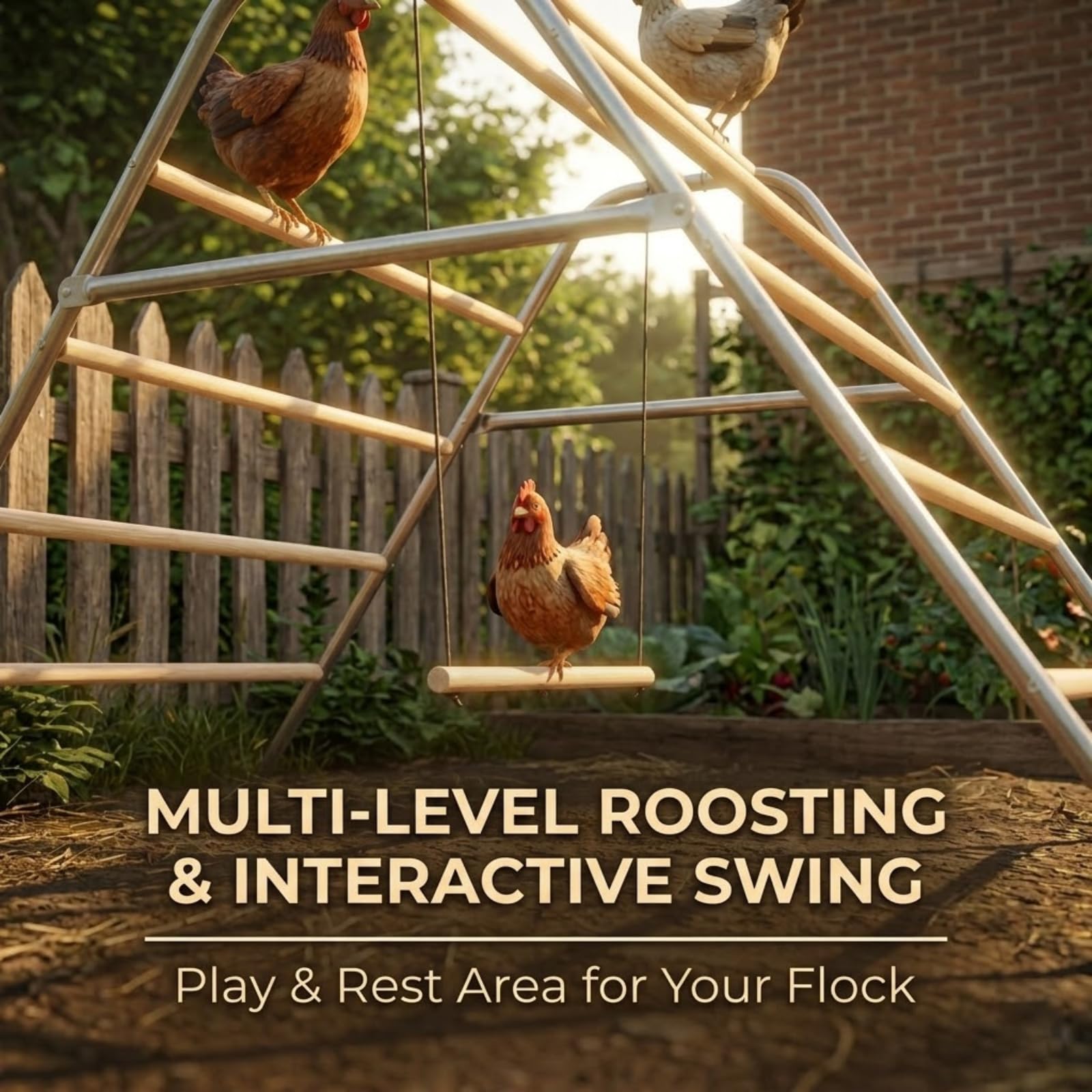 CHIKENCOOP anti-slip base support detail for stable, wobble-free roosting