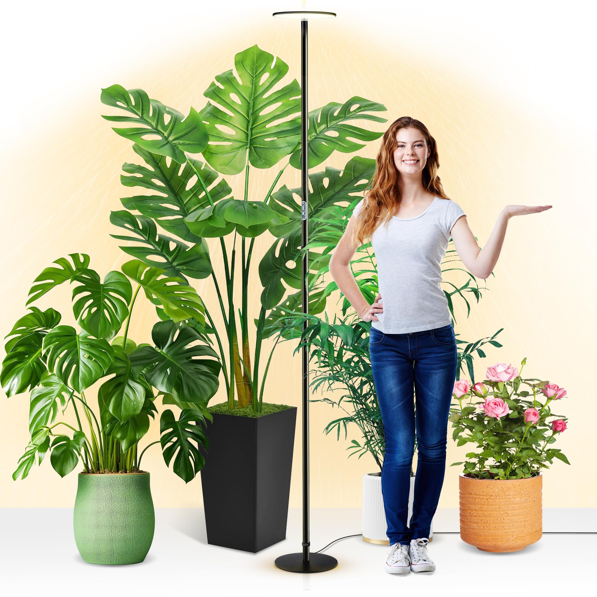 chiphy front view full lamp showing sleek silhouette and even plant illumination