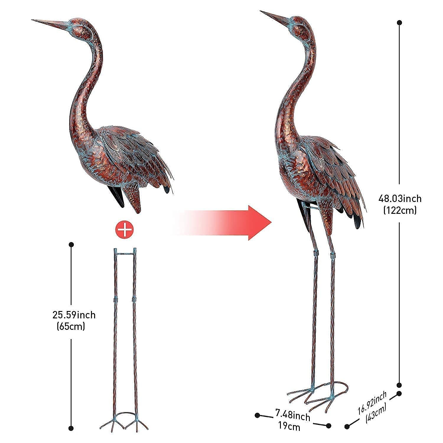 chisheen side profile of metal crane highlighting realistic silhouette and stance