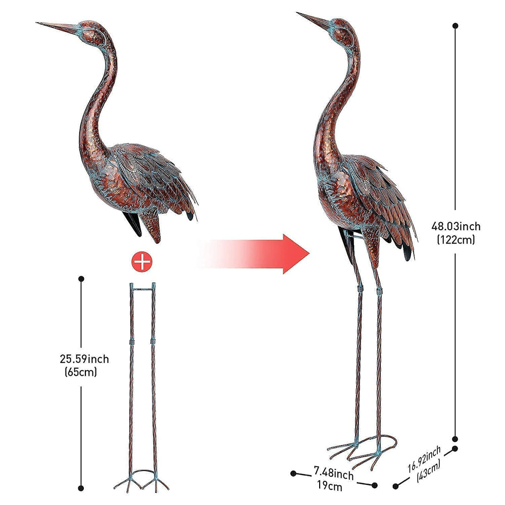 chisheen side profile of metal crane highlighting realistic silhouette and stance