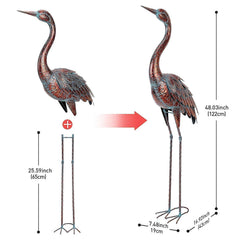 chisheen side profile of metal crane highlighting realistic silhouette and stance