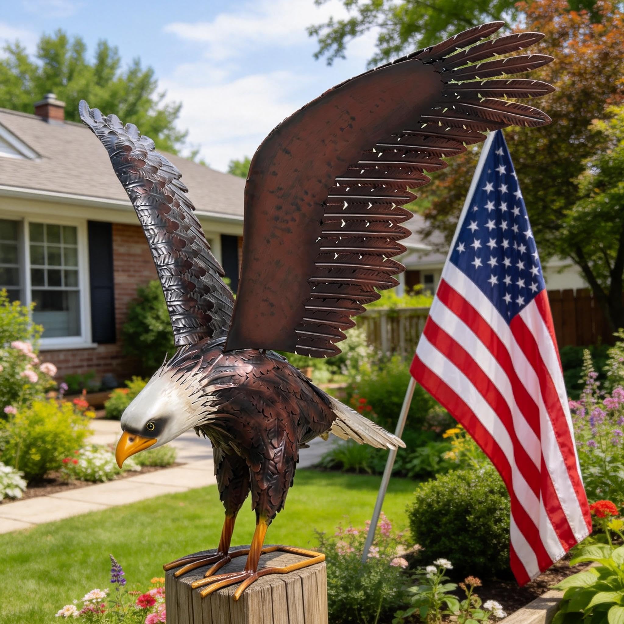 chisheen eagle close feather detail showing textured hand-painted finish