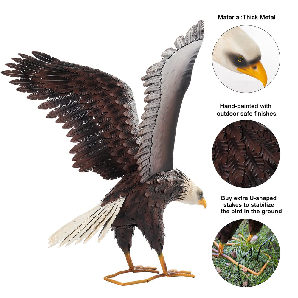 chisheen eagle in garden setting adding focal interest and charm