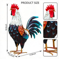 chisheen side profile of rooster sculpture highlighting shape and balance