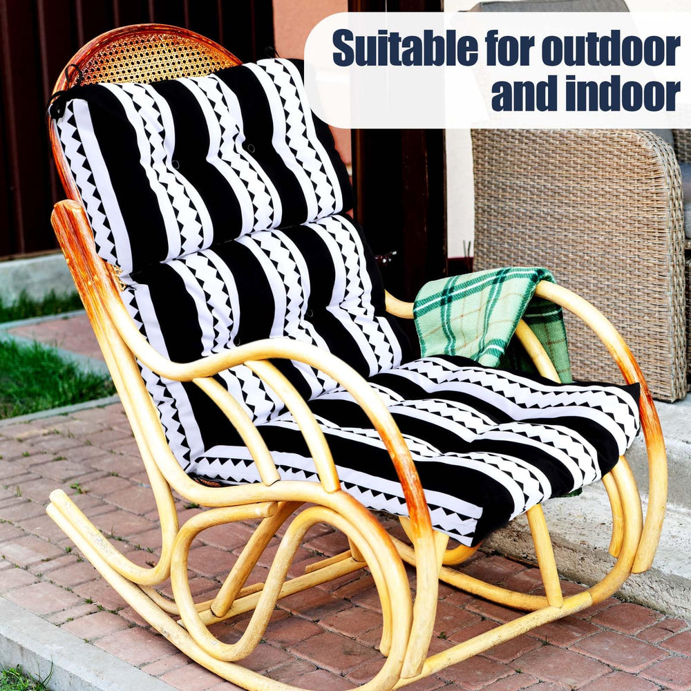 Chitidr cushions on patio set creating a cozy outdoor seating area