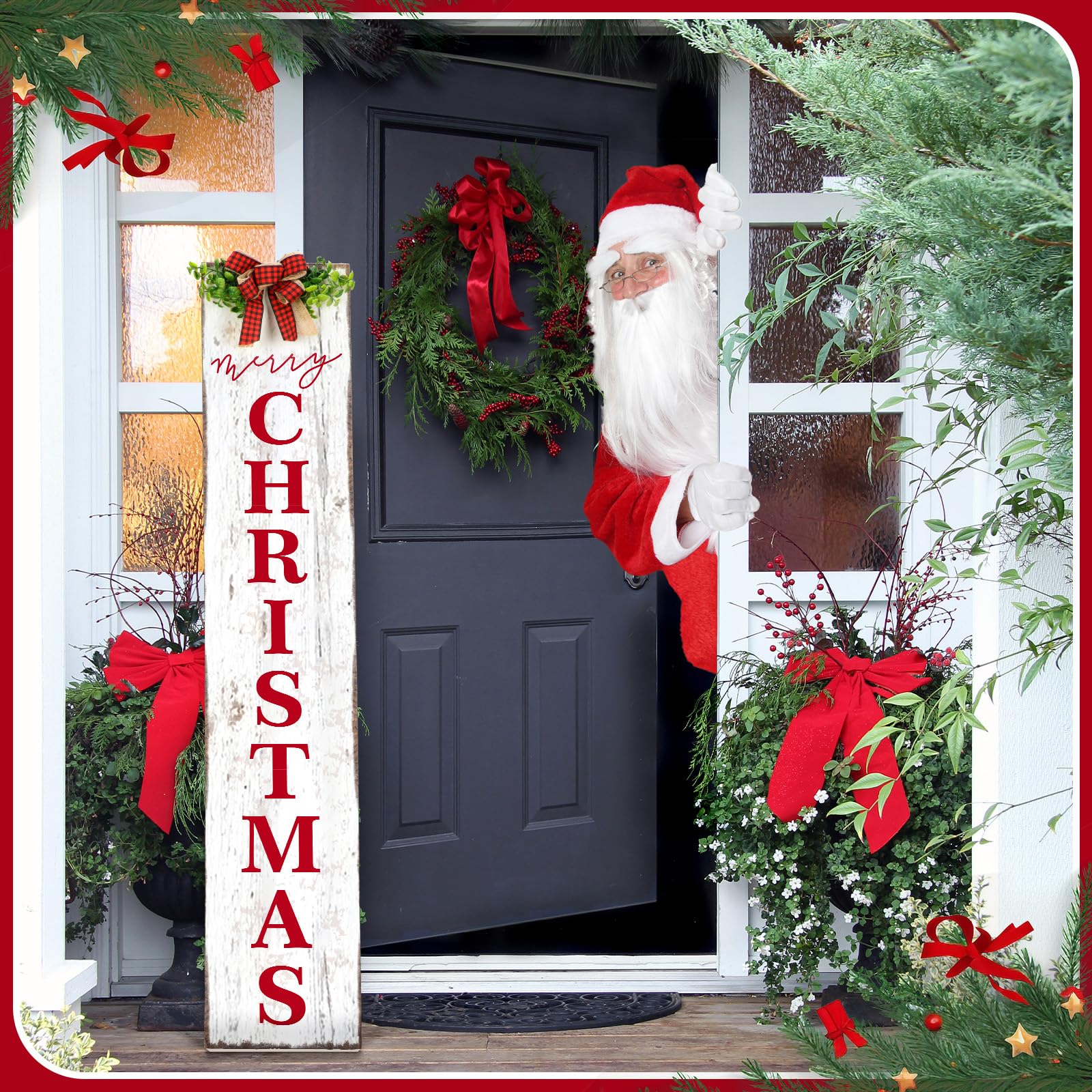 Chitidr sign hanging on a porch demonstrates easy installation and curb visibility