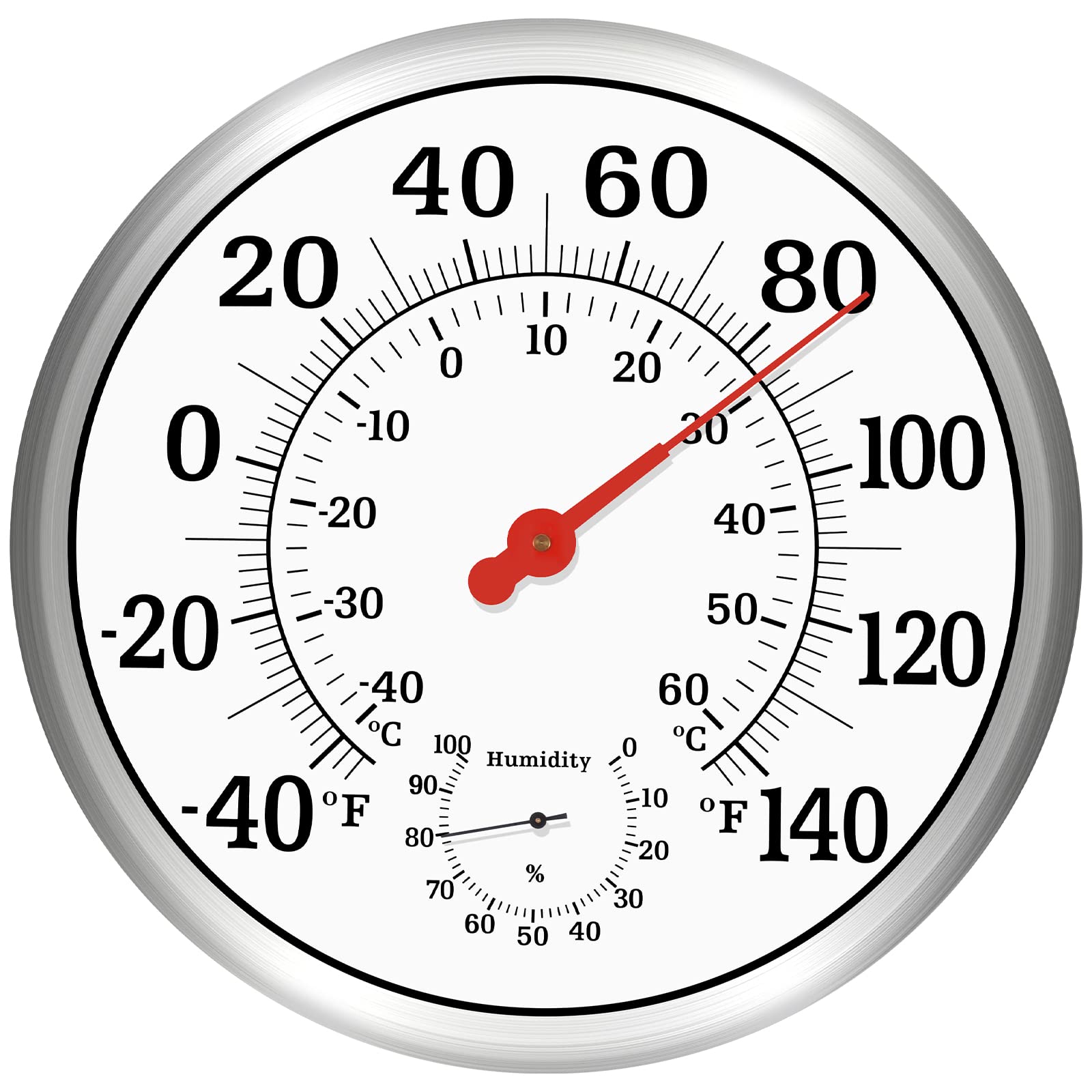 CHIVENIDO front view showing large dial and clear readings for easy outdoor monitoring