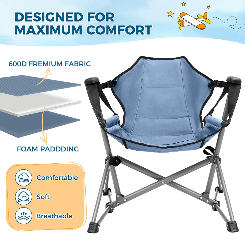 Chloraeon child relaxing in chair outdoors for portable leisure