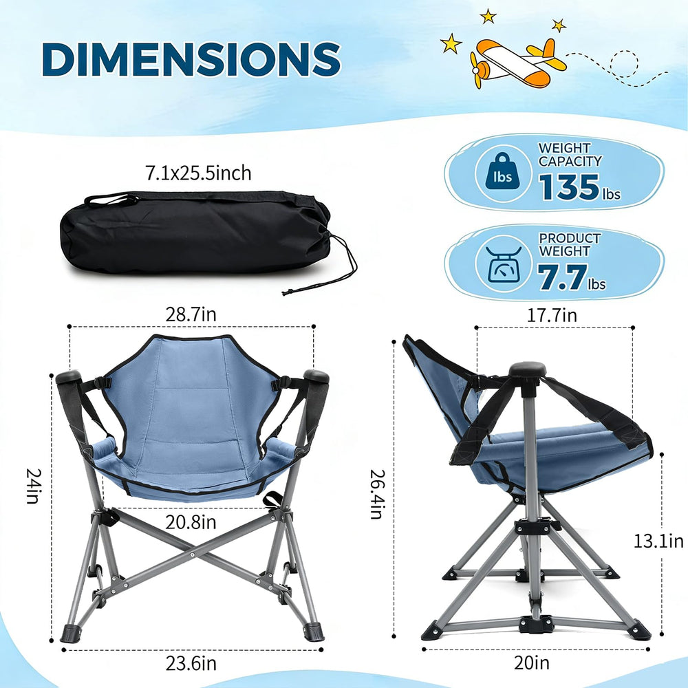 Chloraeon folded chair in carry bag for easy transport benefit