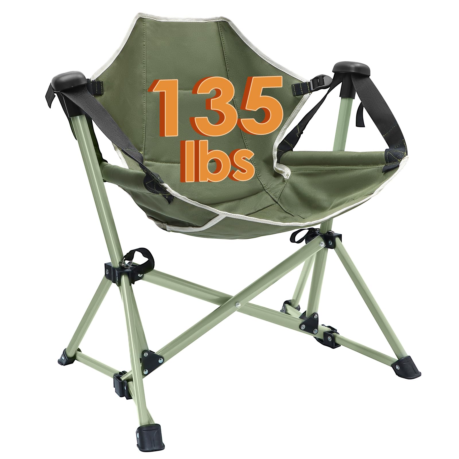 Chloraeon front view of green kids hammock chair showing comfort and stability