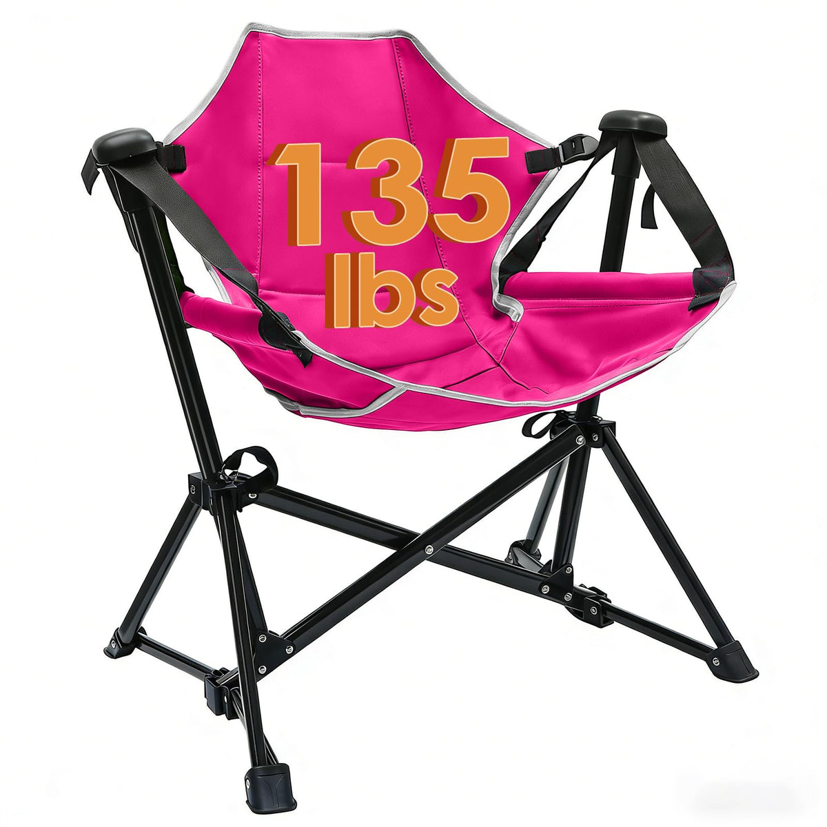 Chloraeon front view pink hammock chair showing comfortable seating