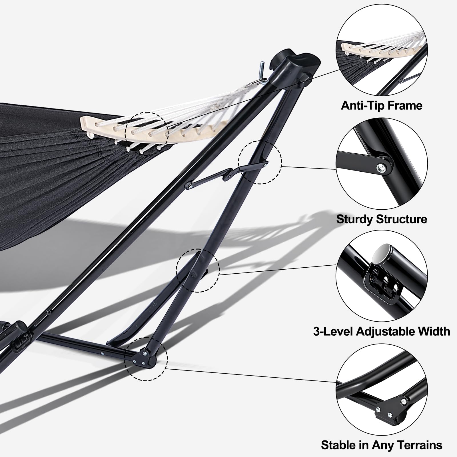 Chloraeon folded hammock chair in carry bag for easy transport